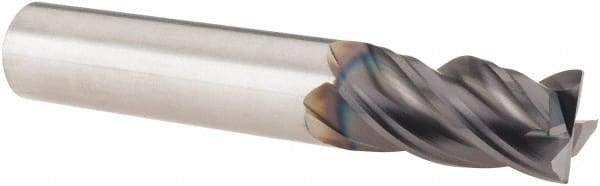 SGS - 1/2", 4 Flute, Single End, Solid Carbide, 0.015" Corner Radius End Mill - 3" OAL, Right Hand Flute, 1" LOC, Right Hand Cut - Makers Industrial Supply