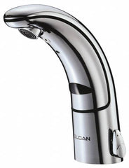 Sloan Valve Co. - Chrome Single Hole Electronic & Sensor Faucet with External Mixer - Powered by Battery, Standard Spout, 4" Mounting Centers - Makers Industrial Supply