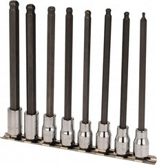 SK - 8 Piece 3/8" Drive Metric Ball Hex Bit Socket Set - 3 to 10mm Hex - Makers Industrial Supply