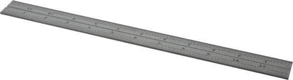 Starrett - 12 Inch Long Blade, 16R Graduation Combination Square Blade - Satin Chrome Finish, Steel, 1/100, 1/64, 1/50 and 1/32 Inch Graduation - Makers Industrial Supply