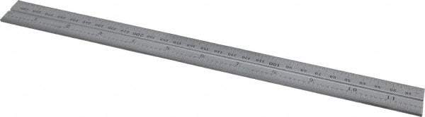 Starrett - 12 Inch Long Blade, 300mm Long Blade, English and Metric Graduation Combination Square Blade - Satin Chrome Finish, Steel, 1/64 and 1/32 Inch Graduation, 0.5 and 1mm Graduation - Makers Industrial Supply