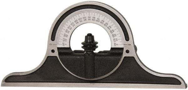 Starrett - 12 to 24 Inch Long Blade, Combination Square Protractor Head - Black Wrinkle Coated, Cast Iron - Makers Industrial Supply