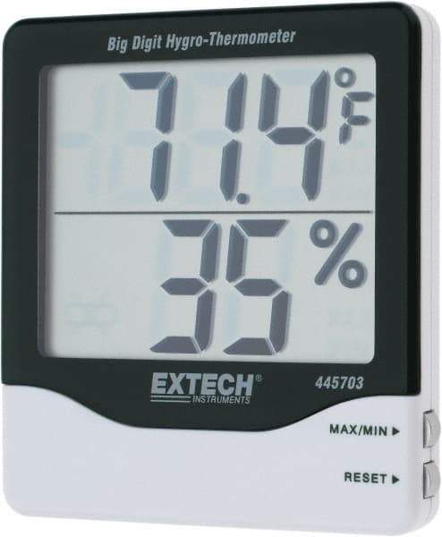 Extech - 14 to 140°F, 10 to 99% Humidity Range, Thermo-Hygrometer - 5% Relative Humidity Accuracy - Makers Industrial Supply