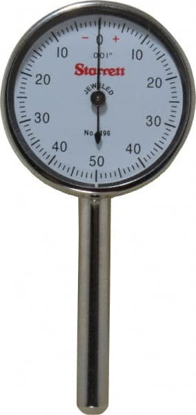 Starrett - 0.2" Range, 0-50-0 Dial Reading, 0.001" Graduation Dial Drop Indicator - 1-7/16" Dial - Makers Industrial Supply