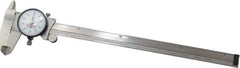 Starrett - 0" to 9" Range, 0.001" Graduation, 0.1" per Revolution, Dial Caliper - White Face, 1-1/2" Jaw Length, Accurate to 0.001" - Makers Industrial Supply