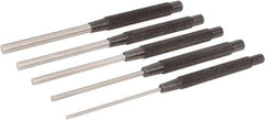 Starrett - 5 Piece, 1/8 to 3/8", Pin Punch Set - Round Shank, Comes in Plain Box - Makers Industrial Supply