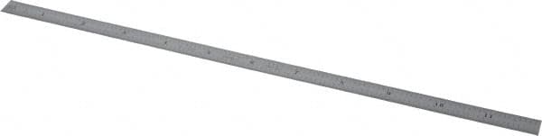 Starrett - 12" Long, 1/100, 1/64, 1/50, 1/32" Graduation, Flexible Steel Rule - 16R Graduation Style, 1/2" Wide, Silver, Satin Chrome Finish - Makers Industrial Supply