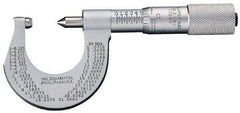 Starrett - 1 to 2" Range, Mechanical Screw Thread Micrometer - Plain Thimble, 0.001" Graduation, 0.004mm Accuracy - Makers Industrial Supply