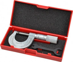 Starrett - 0 to 1" Range, Mechanical Screw Thread Micrometer - Plain Thimble, 0.001" Graduation, 0.004mm Accuracy - Makers Industrial Supply