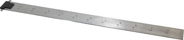 Starrett - 12" Long, 1/64, 1/32, 1/16, 1/8" Graduation, Rigid Spring Steel Rule - 4R Graduation Style, 1" Wide, Silver - Makers Industrial Supply