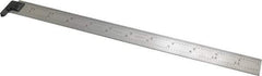 Starrett - 12" Long, 1/64, 1/32, 1/16, 1/8" Graduation, Rigid Spring Steel Rule - 4R Graduation Style, 1" Wide, Silver - Makers Industrial Supply