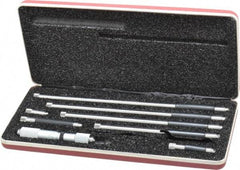 Starrett - 4 to 24 Inch Range, Satin Chrome Coated, Mechanical Inside Tubular Micrometer - 0.001 Inch Graduation, 0.0001 Inch Accuracy - Makers Industrial Supply