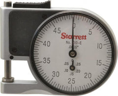 Starrett - 0 to 3/8 Inch Measurement, 0.0005 Inch Graduation, 1/2 Inch Throat Depth, Dial Thickness Gage - 1-5/8 Inch Dial Diameter - Makers Industrial Supply