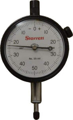 Starrett - 1/4" Range, 0-50-0 Dial Reading, 0.001" Graduation Dial Drop Indicator - 2-1/4" Dial, 0.1" Range per Revolution, Revolution Counter - Makers Industrial Supply