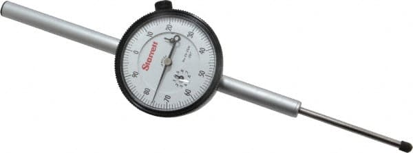 Starrett - 2" Range, 0-100 Dial Reading, 0.001" Graduation Dial Drop Indicator - 2-1/4" Dial, 0.1" Range per Revolution, Revolution Counter - Makers Industrial Supply