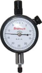 Starrett - 1/8" Range, 0-25-0 Dial Reading, 0.0005" Graduation Dial Drop Indicator - 1-11/16" Dial, 0.05" Range per Revolution, Revolution Counter - Makers Industrial Supply