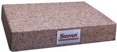 Starrett - 12" Long x 12" Wide x 4" Thick, Granite Inspection Surface Plate - A Inspection Grade, 0.0001" Unilateral Tolerance, Includes NIST Traceability Certificate - Makers Industrial Supply