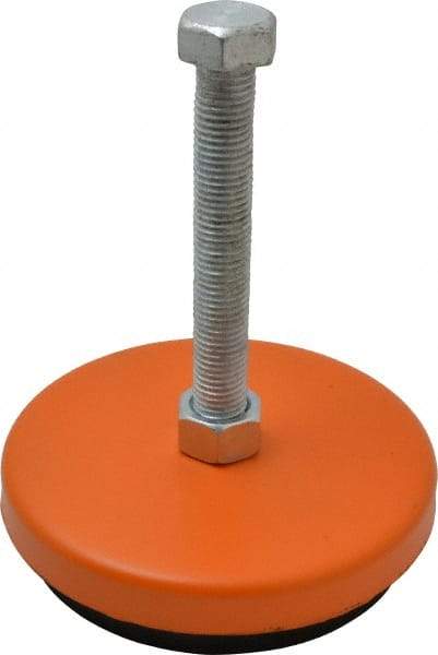 Mason Ind. - 1-8 Bolt Thread, 8" Wide x 2" High Standard Deflection Stud Mount Leveling Pad & Mount - 12,000 Max Lb Capacity, 8" Base Diam - Makers Industrial Supply