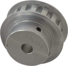 Power Drive - 15 Tooth, 3/8" Inside x 1.76" Outside Diam, Hub & Flange Timing Belt Pulley - 1/2" Belt Width, 1.79" Pitch Diam, 0.719" Face Width, Aluminum - Makers Industrial Supply