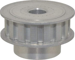 Power Drive - 16 Tooth, 1/2" Inside x 1.88" Outside Diam, Hub & Flange Timing Belt Pulley - 1/2" Belt Width, 1.91" Pitch Diam, 0.719" Face Width, Aluminum - Makers Industrial Supply