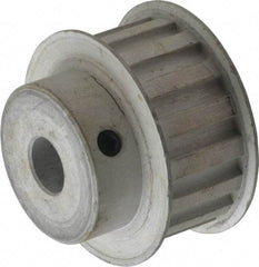 Power Drive - 16 Tooth, 1/2" Inside x 1.88" Outside Diam, Hub & Flange Timing Belt Pulley - 3/4" Belt Width, 1.91" Pitch Diam, 1" Face Width, Aluminum - Makers Industrial Supply