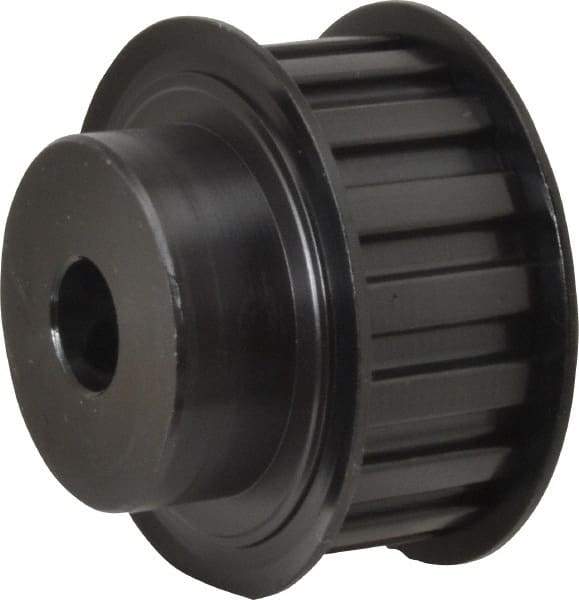 Power Drive - 17 Tooth, 1/2" Inside x 2" Outside Diam, Hub & Flange Timing Belt Pulley - 3/4" Belt Width, 2.029" Pitch Diam, 1" Face Width, Aluminum - Makers Industrial Supply