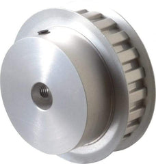 Power Drive - 22 Tooth, 1/2" Inside x 2.596" Outside Diam, Hub & Flange Timing Belt Pulley - 1/2" Belt Width, 2.626" Pitch Diam, 3/4" Face Width, Aluminum - Makers Industrial Supply