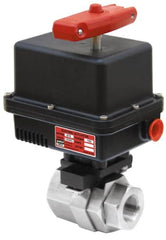 Gemini Valve - 3/8" Pipe, 720 psi WOG Rating Stainless Steel Electric Actuated Ball Valve - Reinforced PTFE Seal, Full Port, Threaded (NPT) End Connection - Makers Industrial Supply