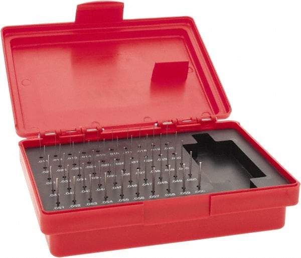 Value Collection - 50 Piece, 0.011 to 0.06 Inch Diameter Plug & Pin Gage Set - Minus 0.0002 Inch Tolerance, Class ZZ - Makers Industrial Supply