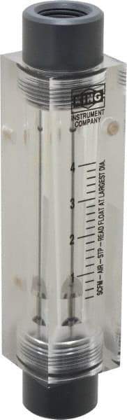 King - 1/2" FNPT Port Block Style, Inline Flowmeter - 125 Max psi, 4 SCFM, Acrylic - Makers Industrial Supply