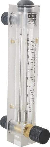 King - 1/2" M Port Block Style, Panel Mount Flowmeter - 125 Max psi, 22 SCFM, Acrylic - Makers Industrial Supply