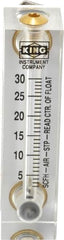 King - 1/4" FNPT Port Block Style, Panel Mount Flowmeter - 125 Max psi, 30 SCFH, Acrylic - Makers Industrial Supply