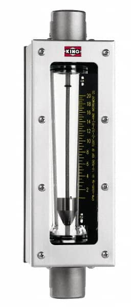 King - 2" FNPT Port Glass Tube/Stainless Case Flowmeter - 125 Max psi, 86 GPM, 304 Stainless Steel - Makers Industrial Supply