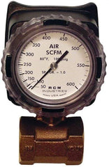 Made in USA - 1-1/2" NPT Port RCM Industries Flo-Gage Flowmeter - 180 Max psi, Bronze - Makers Industrial Supply