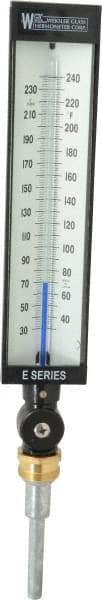 WGTC - 30 to 240°F, Industrial Thermometer without Thermowell - 3-1/2 Inch Stem Length, 1-1/4 to 18 Inch Thread - Makers Industrial Supply