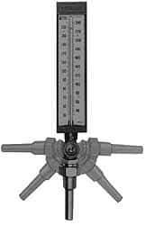 WGTC - 50 to 400°F, Industrial Thermometer with Lagging Thermowell - 3-1/2 Inch Stem Length, 1-1/4 to 18 Inch Thread - Makers Industrial Supply