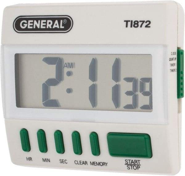 General - Big Digit Count Up and Down Timer - White - Makers Industrial Supply