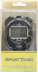 General - Large Display with 16 Memory Stop Watch - Black - Makers Industrial Supply