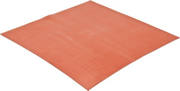 Made in USA - 12" x 12" x 3/16" Orange-Red Silicone Sheet - Makers Industrial Supply