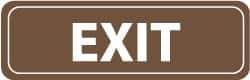 NMC - Exit, 11" Wide x 3.5" High, Acrylic Sign - English, White on Brown, Wall Mount - Makers Industrial Supply