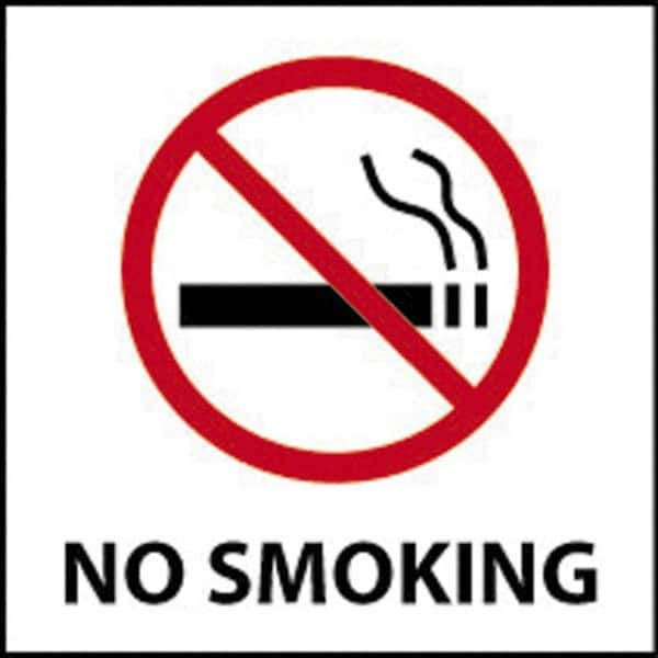 NMC - "No Smoking", 7" Long x 7" Wide, Rigid Plastic Safety Sign - Square, 0.05" Thick, Use for Accident Prevention - Makers Industrial Supply