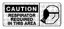 NMC - "Caution - Respirator Required in This Area", 7" Long x 17" Wide, Rigid Plastic Safety Sign - Rectangle, 0.05" Thick, Use for Accident Prevention - Makers Industrial Supply