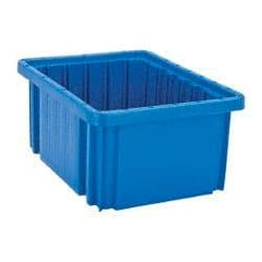 Quantum Storage - 50 Lb Load Capacity Blue Polypropylene Dividable Container - Stacking, 10.9" Long x 8.3" Wide x 5" High - Makers Industrial Supply