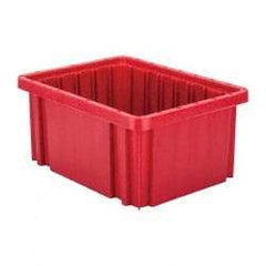 Quantum Storage - 50 Lb Load Capacity Red Polypropylene Dividable Container - Stacking, 10.9" Long x 8.3" Wide x 5" High - Makers Industrial Supply