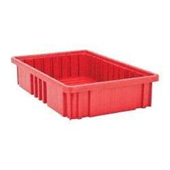 Quantum Storage - 75 Lb Load Capacity Red Polypropylene Dividable Container - Stacking, 16-1/2" Long x 10.9" Wide x 3-1/2" High - Makers Industrial Supply