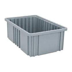 Quantum Storage - 75 Lb Load Capacity Gray Polypropylene Dividable Container - Stacking, 16-1/2" Long x 10.9" Wide x 6" High - Makers Industrial Supply