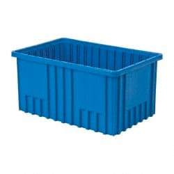 Quantum Storage - 75 Lb Load Capacity Blue Polypropylene Dividable Container - Stacking, 16-1/2" Long x 10.9" Wide x 8" High - Makers Industrial Supply