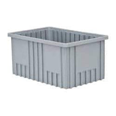 Quantum Storage - 75 Lb Load Capacity Gray Polypropylene Dividable Container - Stacking, 16-1/2" Long x 10.9" Wide x 8" High - Makers Industrial Supply