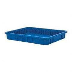 Quantum Storage - 100 Lb Load Capacity Blue Polypropylene Dividable Container - Stacking, 22-1/2" Long x 17-1/2" Wide x 3" High - Makers Industrial Supply