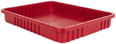 Quantum Storage - 100 Lb Load Capacity Red Polypropylene Dividable Container - Stacking, 22-1/2" Long x 17-1/2" Wide x 3" High - Makers Industrial Supply